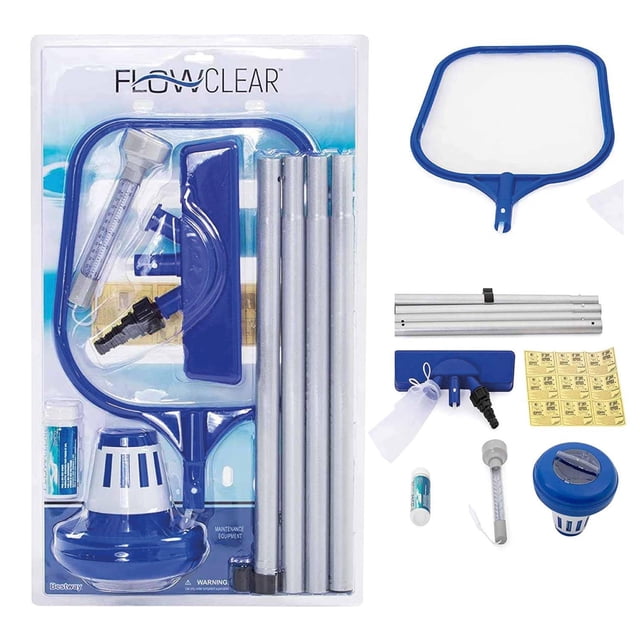 Red Saca Hojas Juego 7pzs Kit Limpieza Mantenimiento Alberca Bestway 58195