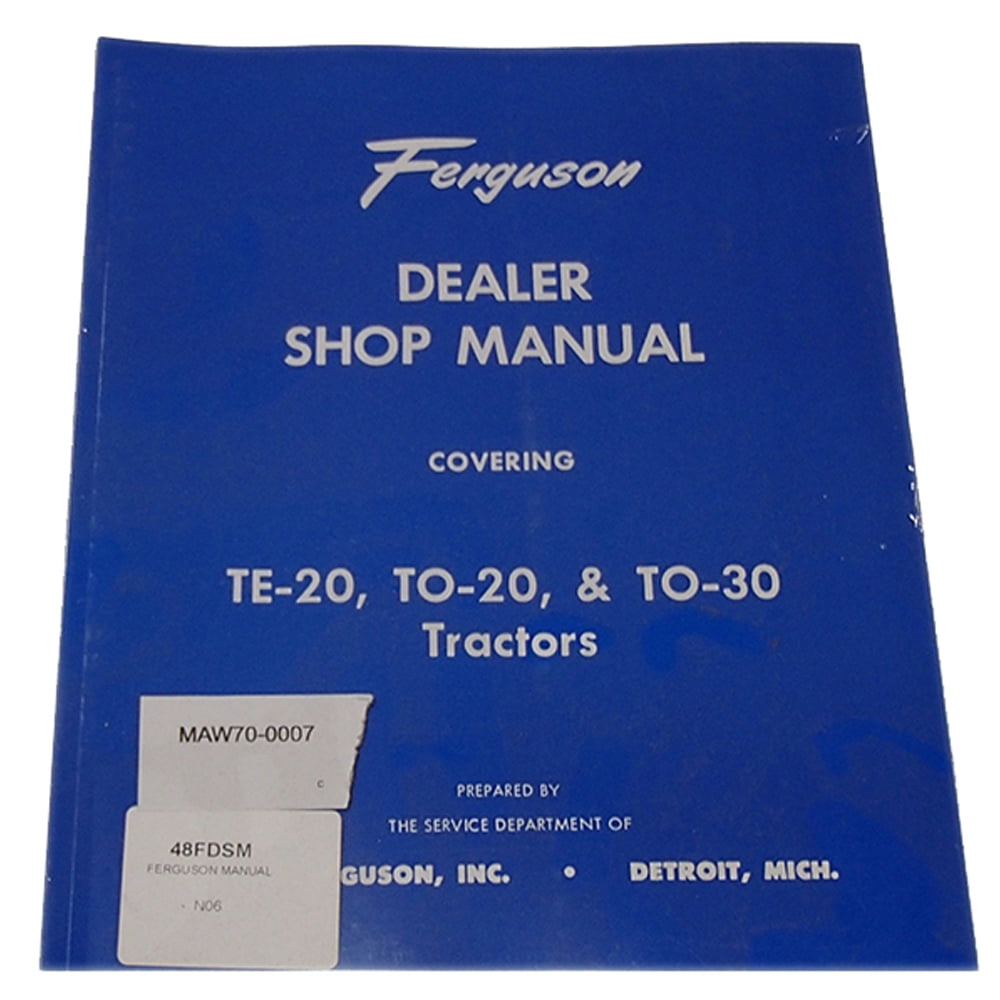 REP090 New Massey Ferguson MF Tractor Dealer Shop Manual TE20 TO20 TO30