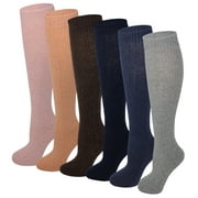 Sumona 6 Pairs Women Cable Knit Winter Wool Knee High Boot Socks
