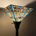 thumbnail image 3 of Tiffany Torchiere Floor Lamp,Stained Glass Lamp Shade,Vintage Antique Mission Tiffany Style Standing Light for Living Room and Bedroom, 3 of 6