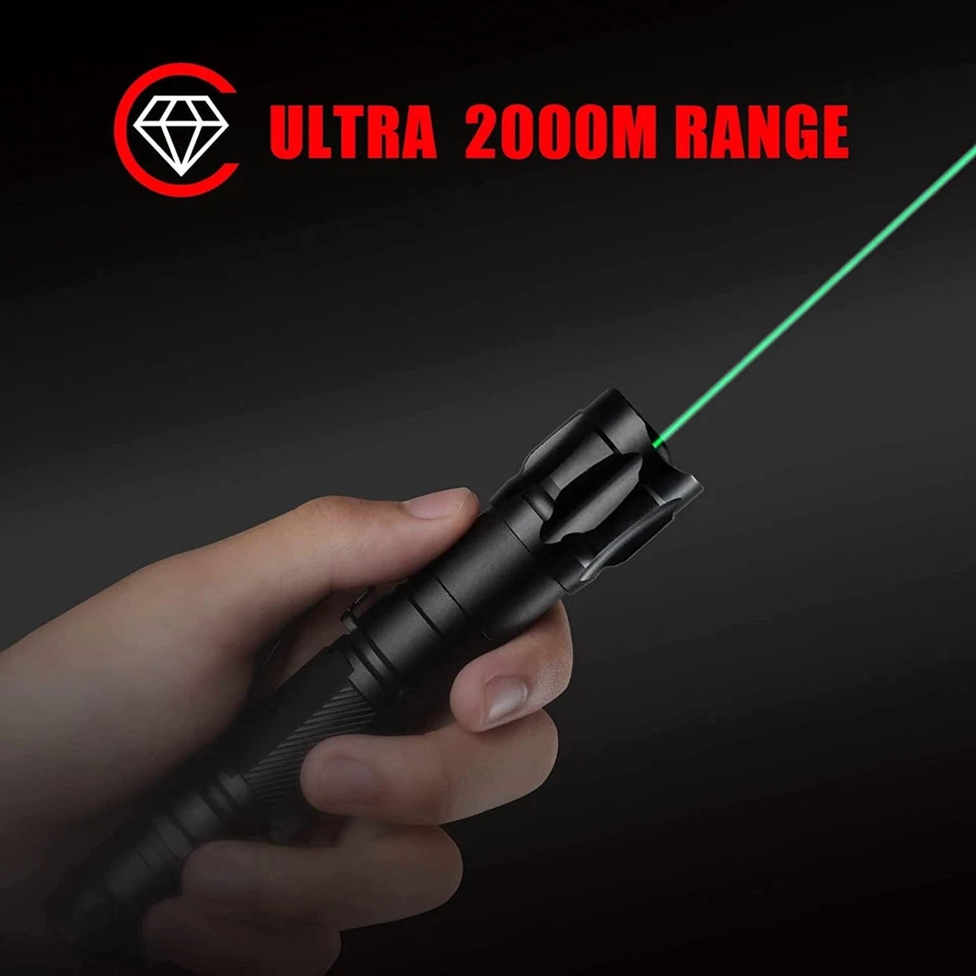 CRESTIN- 6000Miles Green Laser Pointer Star Visible Beam Light 2Mw Rechargeable Lazer Pen
