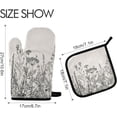 thumbnail image 2 of SKYSONIC Floral Border Herbs Oven Mitts and Pot Holders Kitchen Oven Glove BBQ Gloves for Cooking/Kitchen/Baking, Pack of 2, 2 of 3