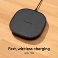 thumbnail image 3 of mophie 15 Watt Universal Wireless Charging Pad with AC power adapter included -  Compatible with iPhone, Samsung Galaxy, Note, Pixel Devices - black, 3 of 10