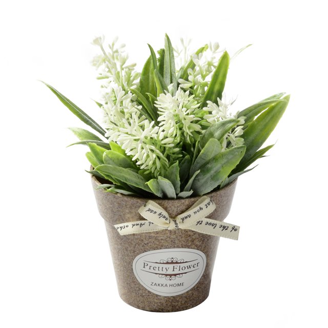 Artificial Plants Potted Fake Grass Home Office Desktop Decor Mini Faux Green Bonsai