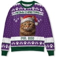 thumbnail image 6 of Custom Photo Cat Ugly Christmas Sweater, Cat Mom Dad Unisex Sweatshirts, Ugly Sweater Cat, Gifts For Cat Lovers (Pink, 2XL), 6 of 7