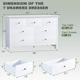 thumbnail image 4 of Modern White Dresser for Bedroom,47.2‘’ Wide 7 Drawers with Handles & Deep Storage,Wooden White Dresser Chests of Drawers for Hallways, 4 of 7