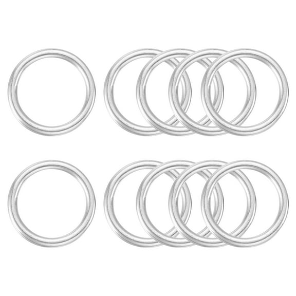 316 Stainless Steel Welded O Ring, 10Pack  35mm/1.38" ID 6mm Thickness