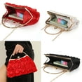 thumbnail image 2 of FENOHREFE Womens Clutch Purse Rose Decoration Evening Bag Elegant Handbag with Removable Chain Strap for Bridal Wedding Party Prom, 2 of 8