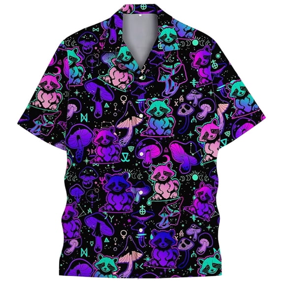 Mens Golf Polo Shirts Printed Long Sleeve Button Down Stylish Patterns Mens Workout Shirts,Dark Purple,3XL