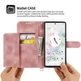 thumbnail image 3 of ELEHOLD for Apple iPhone 12 Pro / 12 Shoulder Crossbody Wallet Case with Card Slots, Floral Embossed PU Leather Wallet Flip Protective Kickstand Wrist Strap Cover, pink, 3 of 7