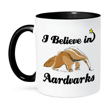 3dRose, I Believe In Aardvarks, 11oz Two-Tone Black Mug