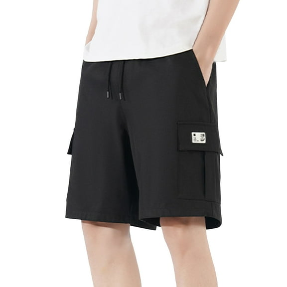Men's Cargo Shorts Lightweight Stretch Athletic Summer Casual Knee Length Workout Gym Jogger Drawstring Waist Outdoor Hiking Shorts with Multiple Pockets Pants for Men 2025 Summer Casual Loose Fit