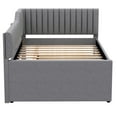 thumbnail image 6 of Euroco Upholstered Full Size Daybed with Trundle and 3 Drawers for Kids, Gray, 6 of 12