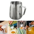thumbnail image 2 of mnjin stainless steel milk frothing pitcher cappuccino pitcher pouring jug espresso silver, 2 of 6