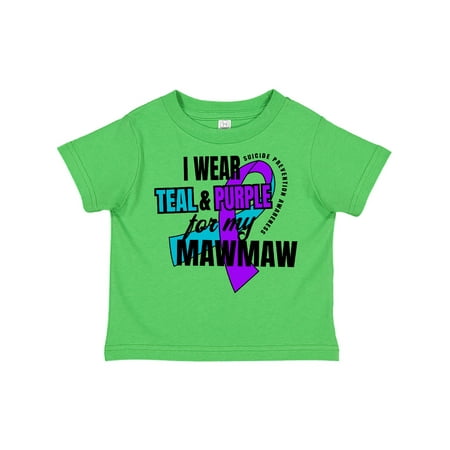 

Inktastic Suicide Prevention I Wear Teal and Purple for My Mawmaw Gift Toddler Boy or Toddler Girl T-Shirt