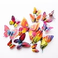 thumbnail image 3 of 12 Pcs Butterfly Wall Decor,3D Butterflies Stickers,Double Layer Butterfly Decorations,Reusable Butterfly Wall Decals,Butterflies Sticker with Magnets for Home Bedroom,Room Decoration,Pink, 3 of 7