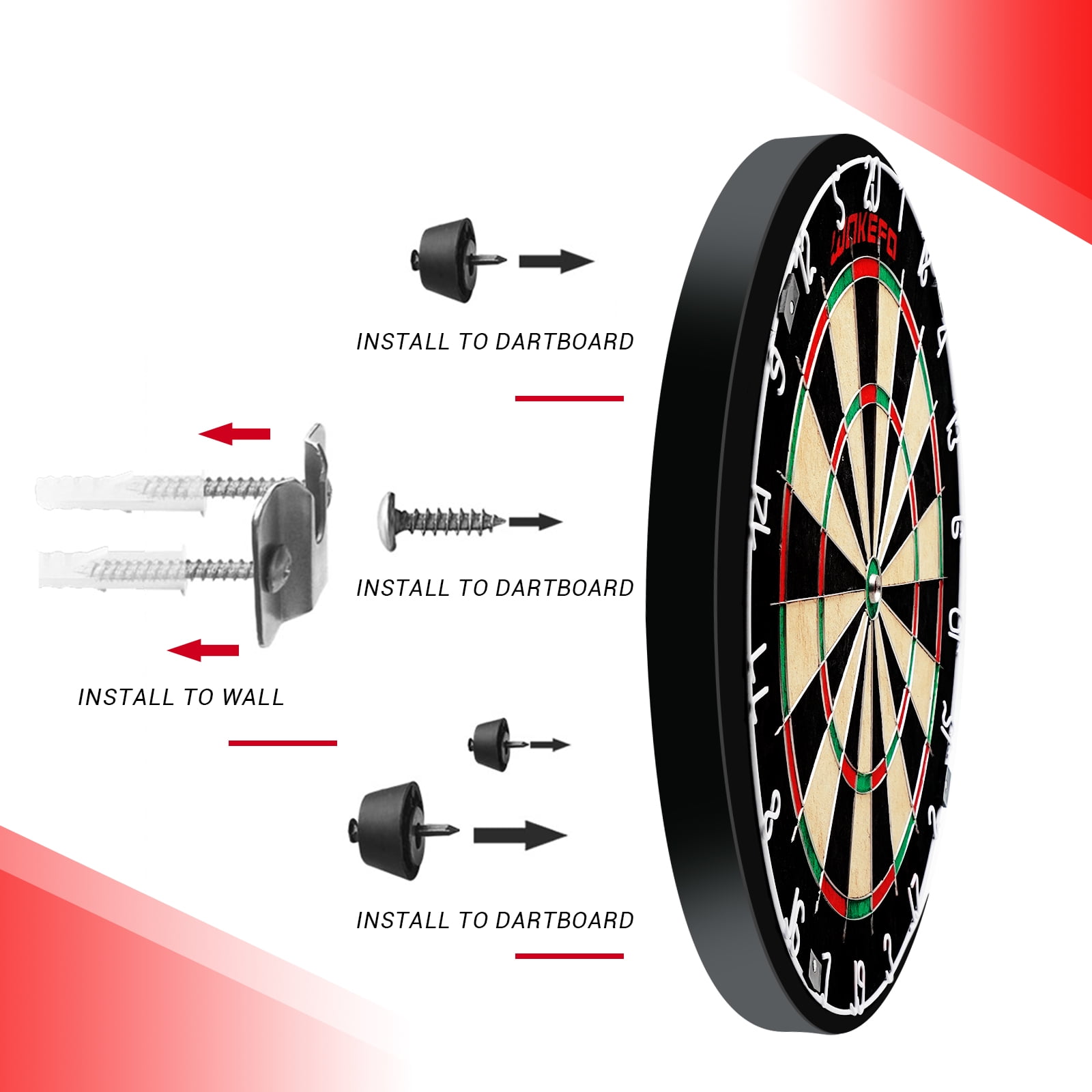 Professional Dart Boards, Competition Bristle Dartboard and Darts for Adults, Steel Tip Dart Board Set in Game Room/Bar/Office, Regulation Size High Grade Sisal Dartboards with 6 Metal Tip Darts