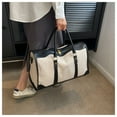thumbnail image 4 of Sac à Bandoulière Décontracté Mode pour Femmes, Sac de Voyage de Rangement, Sac à Main Grande Capacité Portable en Toile Marron P, 4 of 6