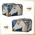 thumbnail image 3 of Uemuo Starry White Horse Print Toaster Cover 4 Slice, Small Kitchen Appliance Covers, Toaster Oven Cover with Loop, Bread Machine Cover Dust Cover Protection, 3 of 7