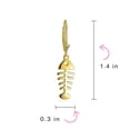 thumbnail image 4 of Bling Jewelry Womens Nautical Fishbone Dangle Earrings 14K Gold Plated Sterling Silver Leverback, 4 of 5