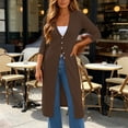thumbnail image 2 of Long Cardigan Lightweight Knit Dusters Coat V Neck Button Up Sweater Dress Fall Outfits Women XL, 2 of 4
