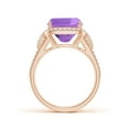 thumbnail image 2 of ANGARA Natural 4.6 Ct. Amethyst with Diamond Halo Ring in 14K Rose Gold for Women (Ring Size: 11.5), 2 of 10