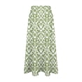 thumbnail image 7 of Summer Maxi Skirts for Women Satin Fashion Boho Long Skirt Trendy Floral High Waist A Line Beach Skirt Vacation Outfit Green XXL, 7 of 7