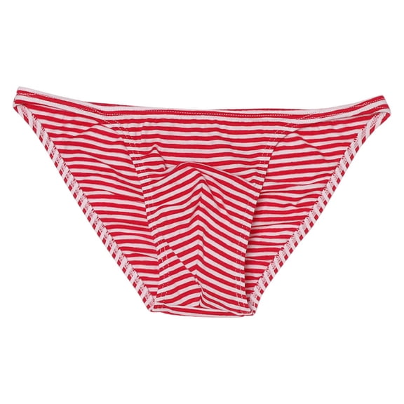 ZToonmas Men's Striped Print Low Rise Thong Breathable Intimate Underwear for Daily and Summer Wear