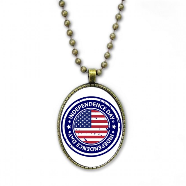 Usa el día de la independencia bandera matasellos Collar Colgante de cadena vintage Colección de joyas colgantes Unbranded M