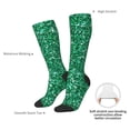 thumbnail image 5 of Bingfone Compression Socks for Women and Men Long Socks for Running Athletic Cycling Nurse-Green Glitter, 5 of 8
