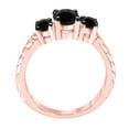 thumbnail image 2 of AoneJewelry 1.25 Carat (Color Black, Clarity I2-I3) Round Shape Black Diamond Three Stone Engagement Ring in 10K Solid Rose Gold Sold, 2 of 5