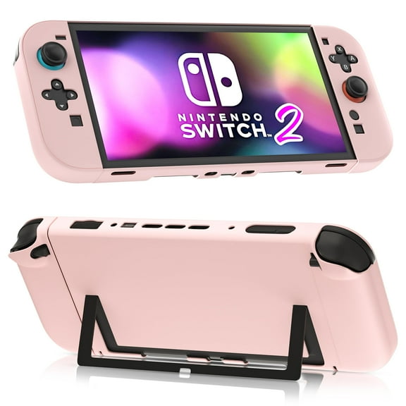 Dockable Case for Nintendo Switch 2 (2025), Protective Cover for Switch 2 and Joy Con Controller - Strong and Durable, Not Easy to Fall Off (Pink)
