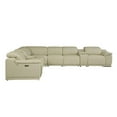 thumbnail image 3 of Titan Furnishings 8-Piece 1 Console 3-Power Reclining Italian Leather Sectional, 3 of 8