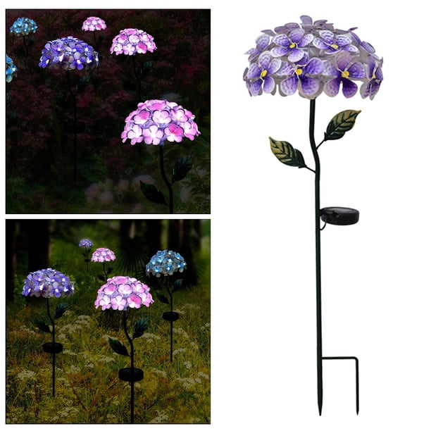 Luces solares Simulación decorativa al aire libre Flor Luces solares para jardín Púrpura Sharpla luces del césped del camino