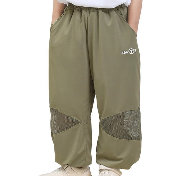 Lightweight Mesh Sport Pants for Boys Girls, Kids Athletic Play Jogger Trousers Summer Outdoor Activities, Toddler Baseball Striped Loose Long Pants Elastic Waist