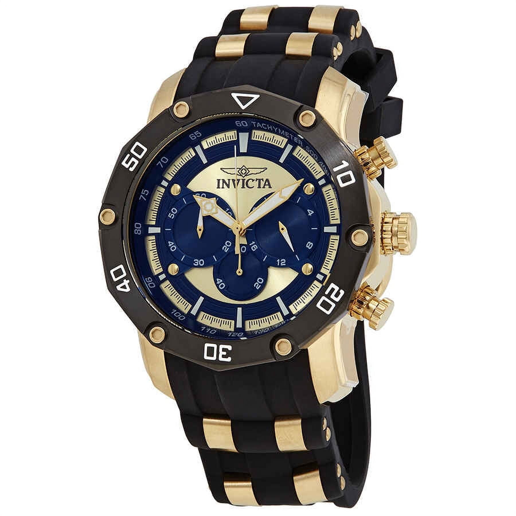 Invicta Men s Pro Diver 22312 Gold Rubber Quartz Fashion Watch Walmart