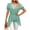 Green, variant on Women's Lace V Neck Tops Waist Belted Ruffle Cuff Blouse Asymmetric Casual Vacation Blouses Black,S