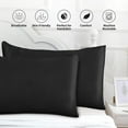 thumbnail image 2 of Fdelink Silk Pillowcases 2 Pack for Hair and Skin Both Sides Proof Soft Breathable Smooth Silk Pillow Cover Pillo Cover Black, 2 of 6