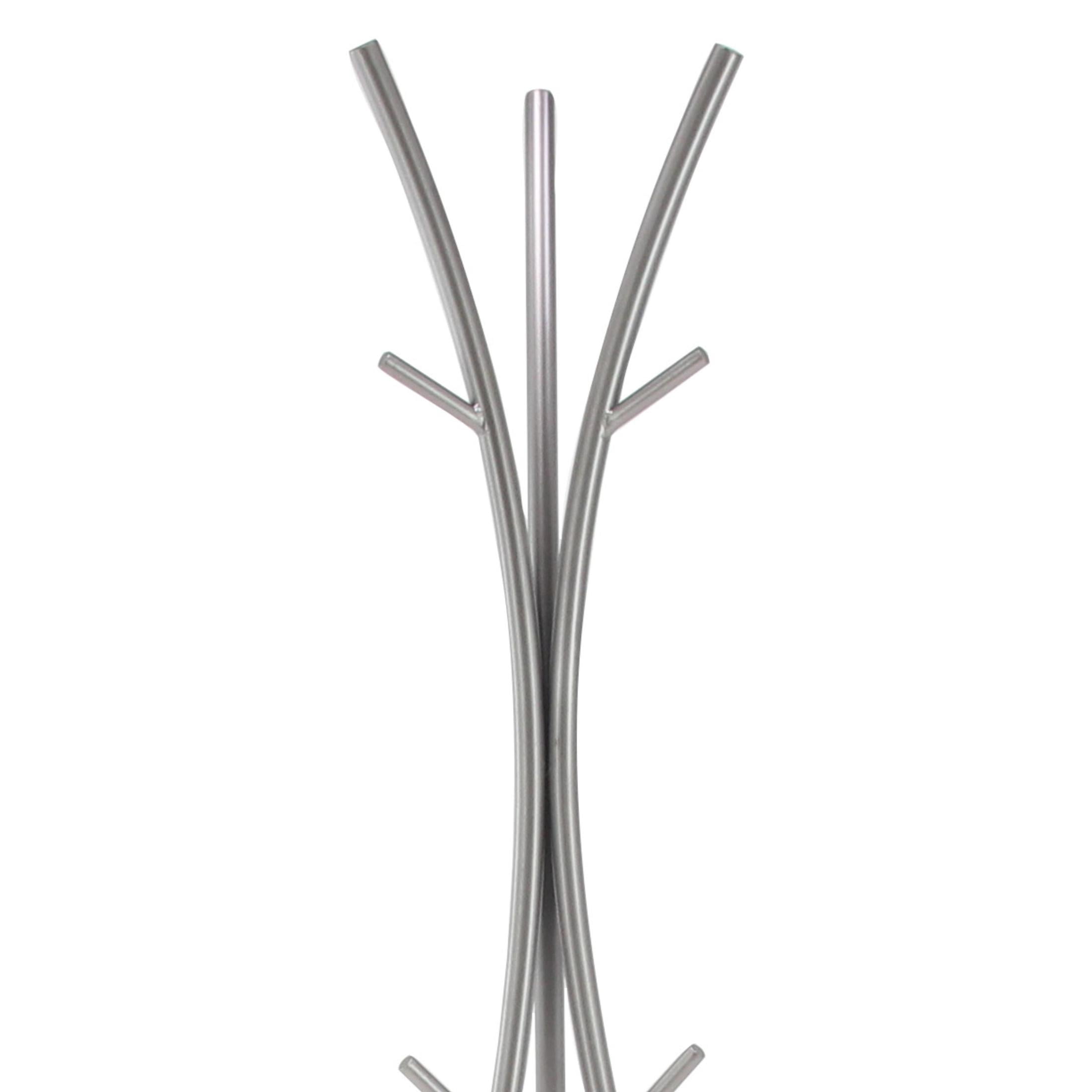 DecMode 17" x 73" Silver Metal Coat Rack, 1-Piece