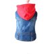 thumbnail image 1 of Denim Dog Jacket: Hoodie Winter Coat Stylish Denim Jumpsuit for Dogs Sweaters for Small Medium Large Dogs Lapel Vest with Red Knit Hat Size, 1 of 3