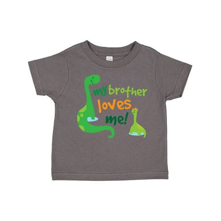 

Inktastic My Brother Loves Me dinosaur Gift Toddler Boy Girl T-Shirt