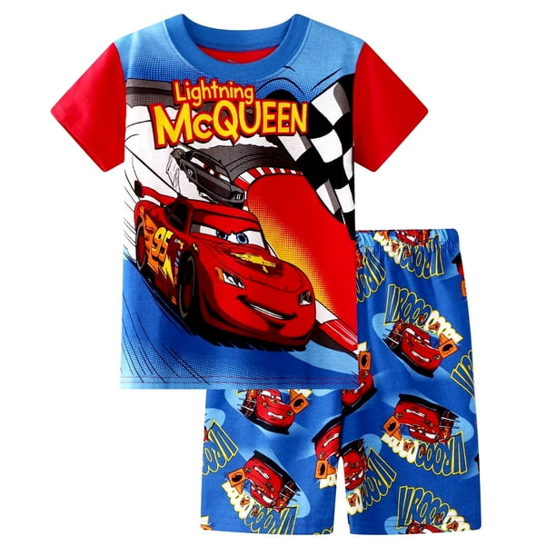 Nuevos pijamas de verano para niños, ropa de dormir para niños, conjunto de bebés, Pijamas de manga corta de coches para niños y niñas, ropa de dormir de algodón, conjuntos de Pijamas