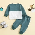thumbnail image 5 of XBASW Toddler Baby Boy Sweatsuit Spring Fall Outfit Color Blocking Long Sleeve Sweatshirt Tops and Jogger Pants 2PCS Set 6M-3Y, 5 of 10