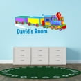 thumbnail image 3 of Personalized Name Girly Wall Decal Colourful Cartoon Train Going in Speed Custom Name Bedroom Wall Decal for boys and girls Train Themed Kids Room Décor - Size: 40 In x 16 In, 3 of 5