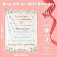 thumbnail image 2 of LHSHID 60th Birthday Gift Blanket Ideas for Women Happy 60th Birthday Throw Blanket for Mom Pink Flowers 60 Year Old Birthday Blanket Gifts Ideas for Sister Grandma Wife Female Friends 60"x80", 2 of 9