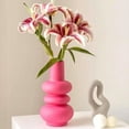 thumbnail image 2 of ABCISI Hot Pink Ceramic Vase, Colorful Ceramic Vase, Modern Dried Flower Vases, Pink Round Vase for Centerpieces Wedding Dinner Table Party Office, Housewarming Gift (3 Layers Pink), 2 of 18