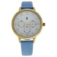 thumbnail image 1 of CRB011 La Basic - Gold/Light Blue Leather Strap Watch by Charlotte Raffaelli for Women - 1 Pc Watch, 1 of 1