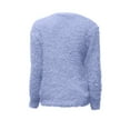 thumbnail image 4 of Women's Mohair Blend Sweater Candy Color Crewneck Soft Knit Pullover (Blue, L), 4 of 5