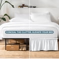 thumbnail image 3 of Bare Home Adjustable Wrap Around Bed Skirt - 15 Inch Drop - Easy Fit - Ruffle Pleats - Full, White, 3 of 10