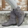 thumbnail image 2 of Women's Mid-Calf Boots Winter Fashion Leather Buckle Comfortable On Footwear for Everyday Wear, 2 of 9